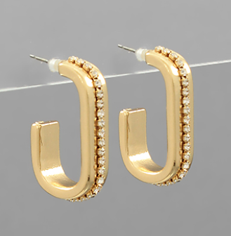 Crystal Lined Hoops