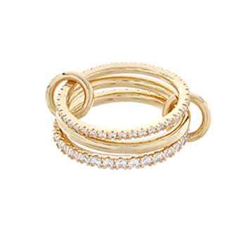 Linked Layered CZ Ring Set