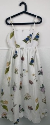 Scallop Hem Floral Midi Dress