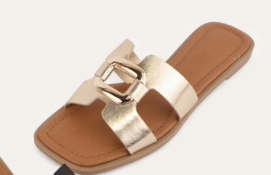 Feng Faux Leather Buckle Sandal