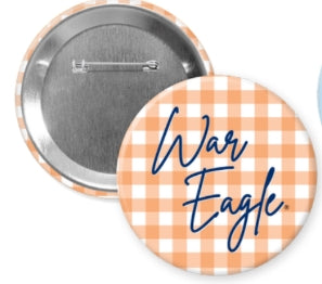 War Eagle Gingham Gameday Button