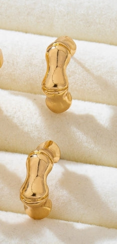 Bamboo Shaped Huggie Earring
