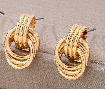 Interlocking Hoop Post Earring