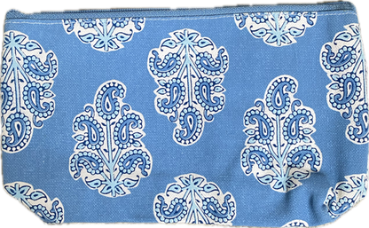 Blue Block Print Large Pouches