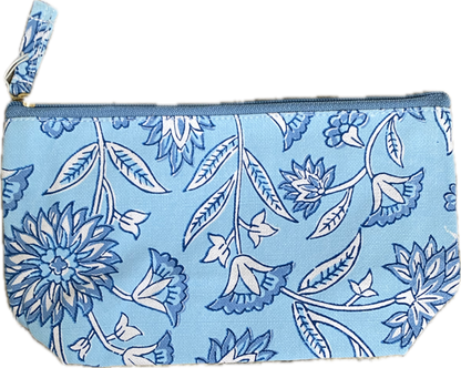 Blue Block Print Large Pouches