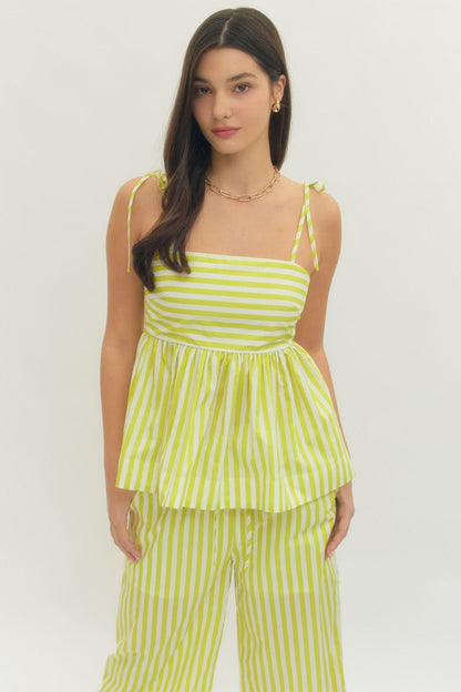 Striped Tie Strap Top