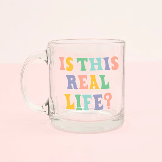IS THIS REAL LIFE CLEAR GLASS MUG