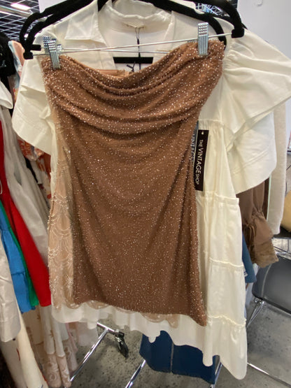 Strapless Mesh Beaded Mini Dress