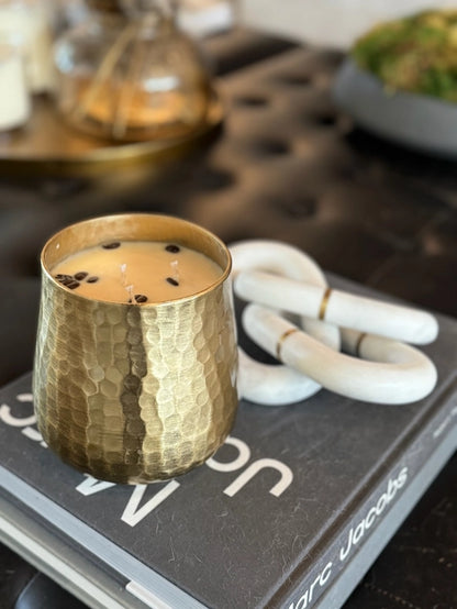 Gold Hammered Jumbo Decorative Soy Candle