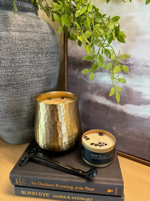 Gold Hammered Jumbo Decorative Soy Candle