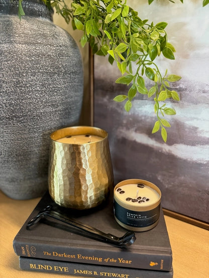 Gold Hammered Jumbo Decorative Soy Candle