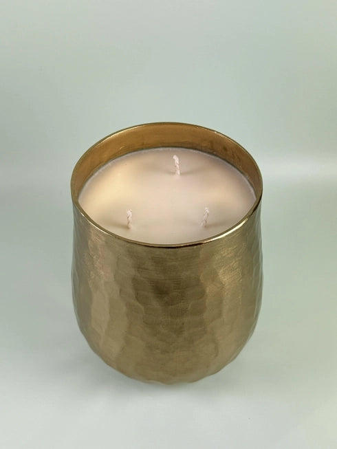 Gold Hammered Jumbo Decorative Soy Candle