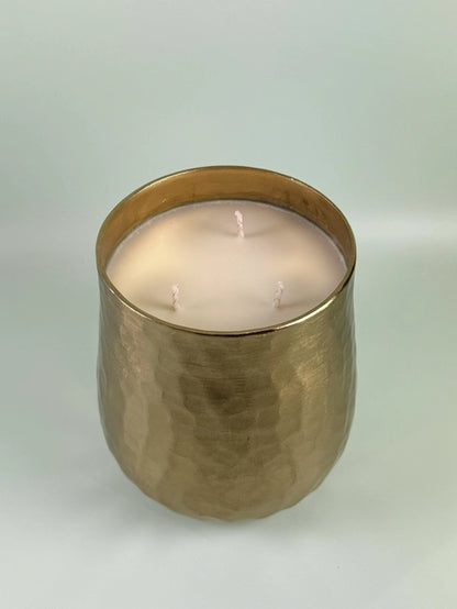 Gold Hammered Jumbo Decorative Soy Candle