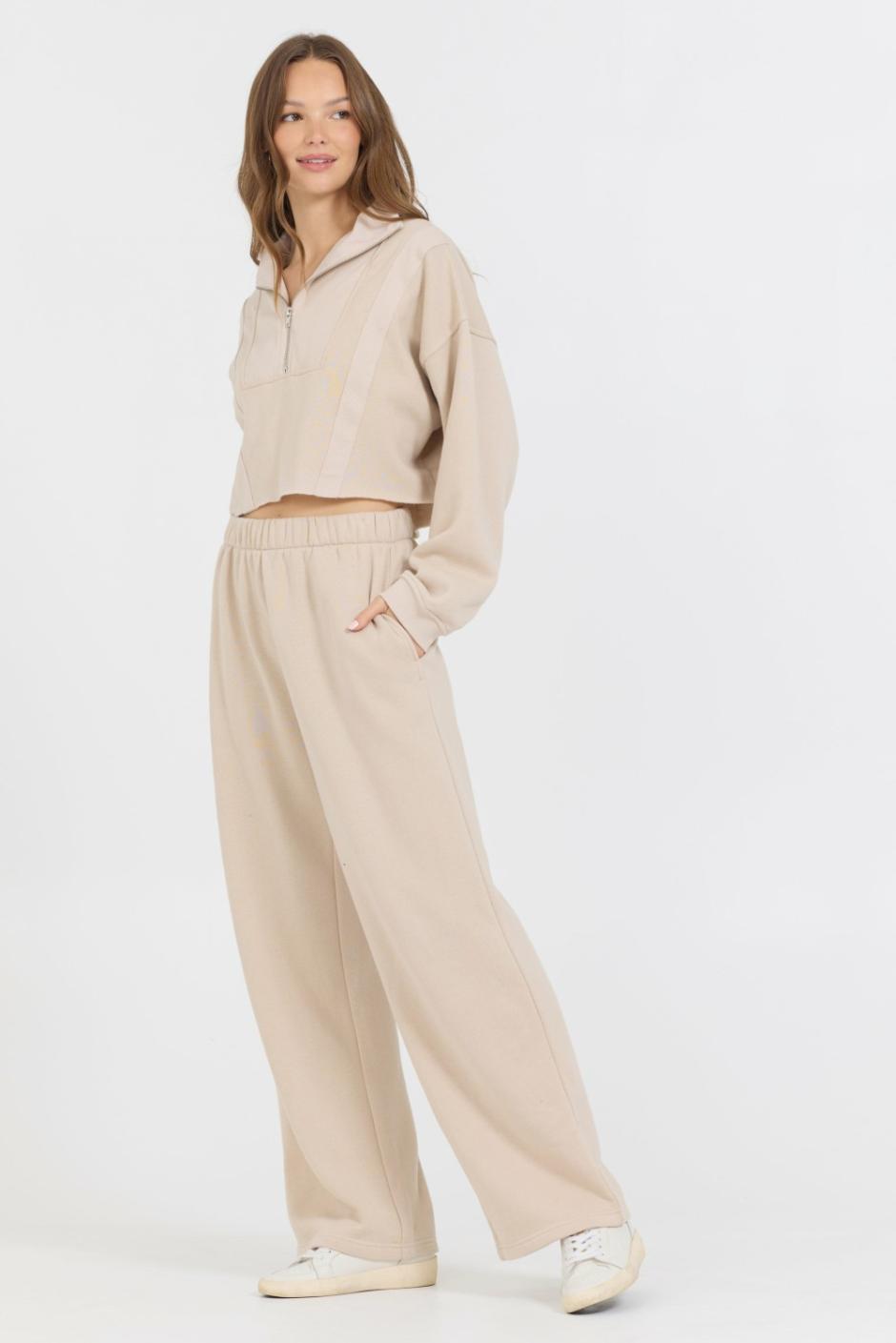 POLY FLEECE WIDE LEG PANT