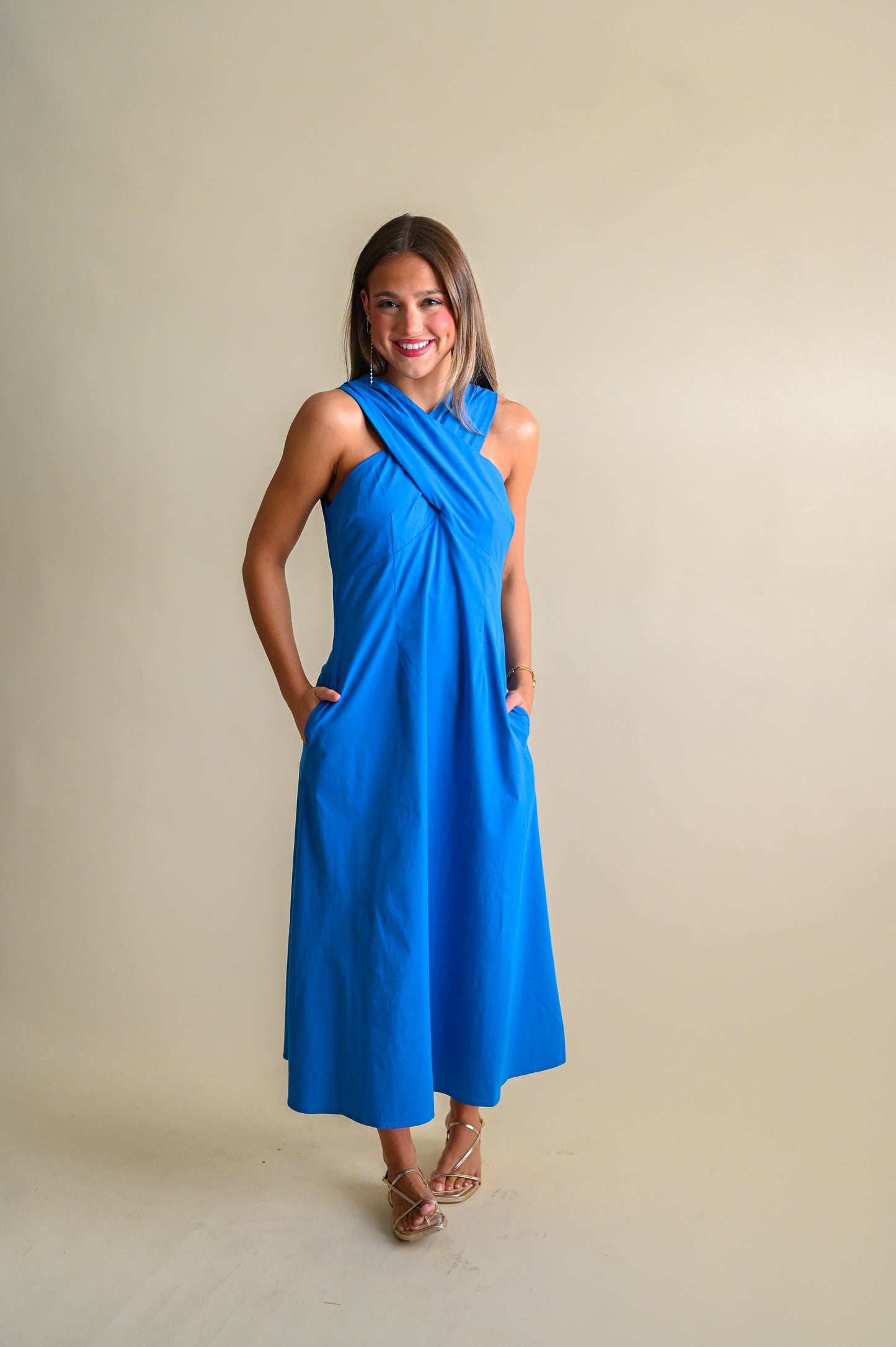 Halter Neck Midi Dress