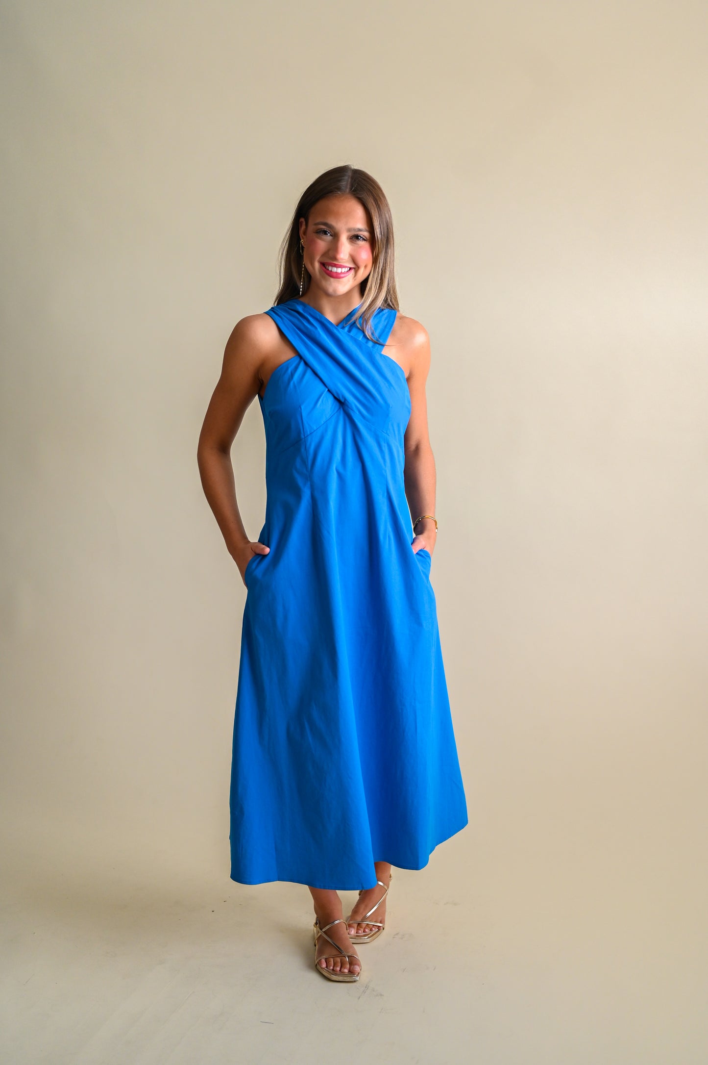Halter Neck Midi Dress