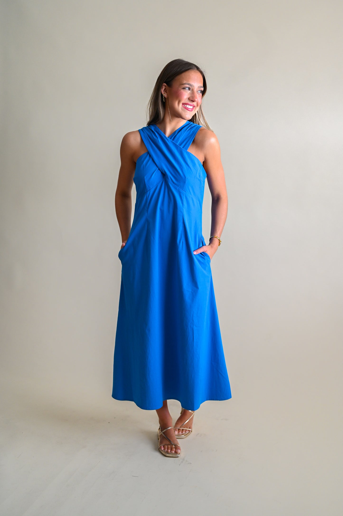 Halter Neck Midi Dress