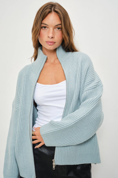 KANNA MOCK NECK ZIP UP JACKET