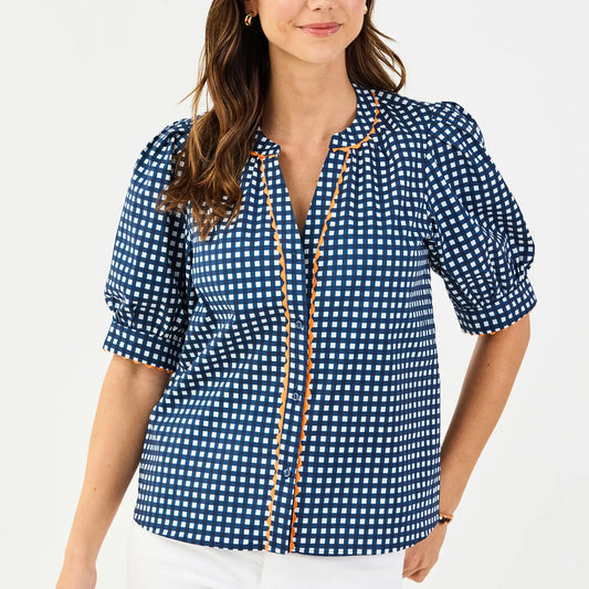 Elaine Gingham Top