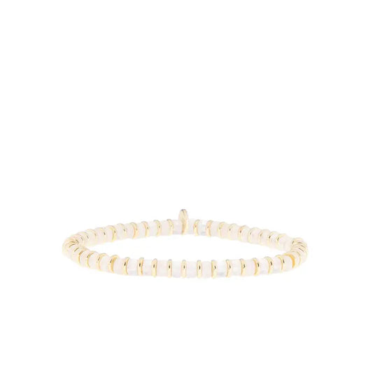 DISC/GOLD HEISHI STRETCH BRACELETT