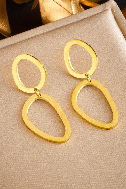 Oval Drop Earring