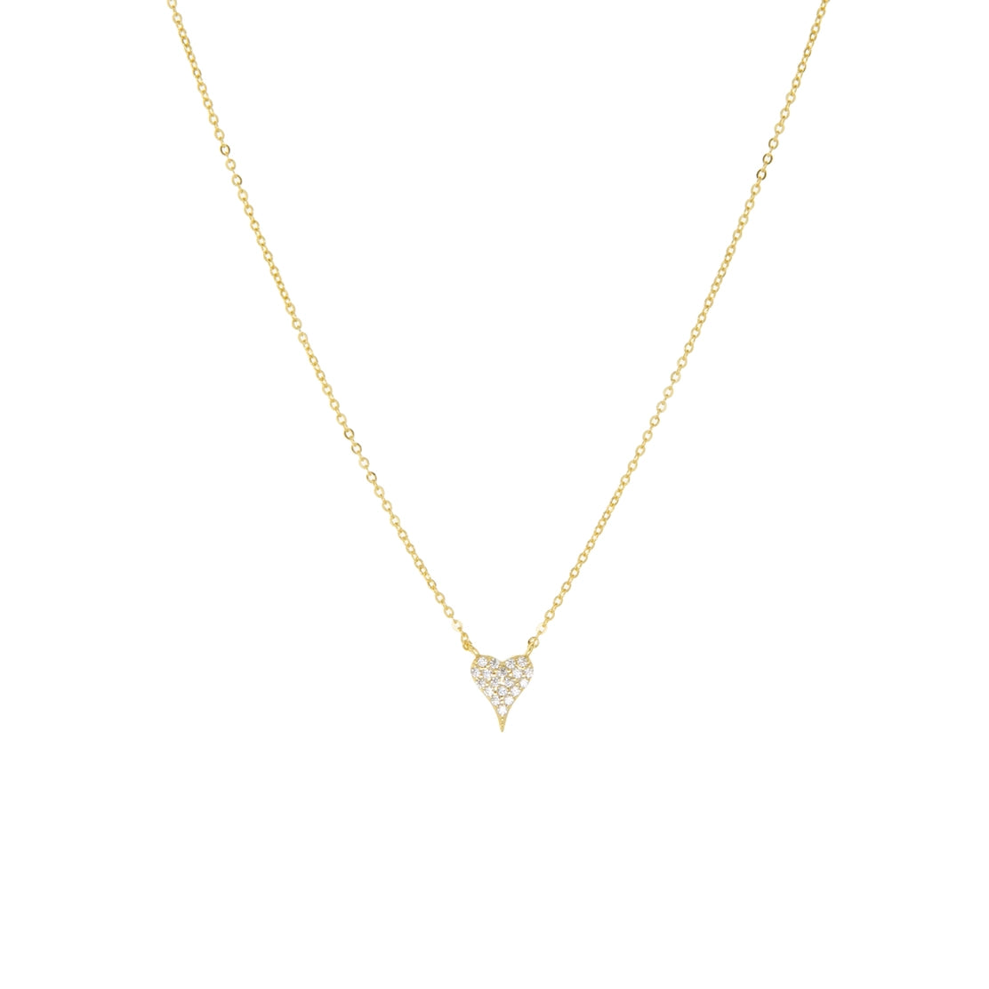 Mini Pave Heart Necklace