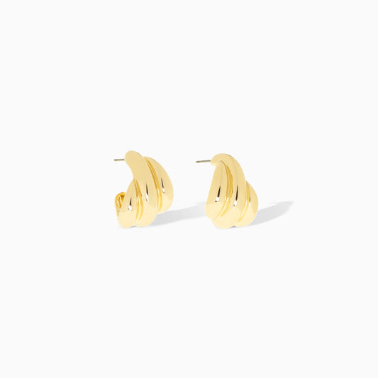 Triple Dome Post Hoop Earring