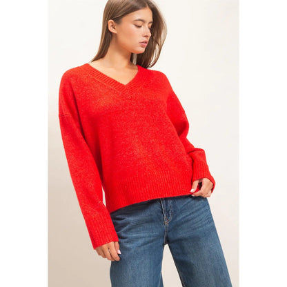 V-Neck Relaxed Fit Sweater