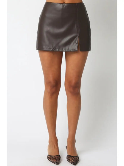 Kelly Faux Leather Mini Skirt
