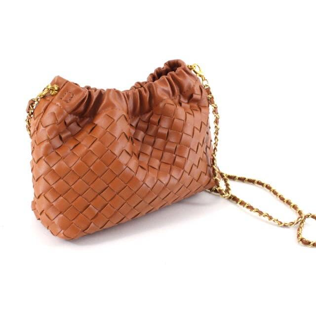 Small Woven Crossby Bag w/Chain Strap