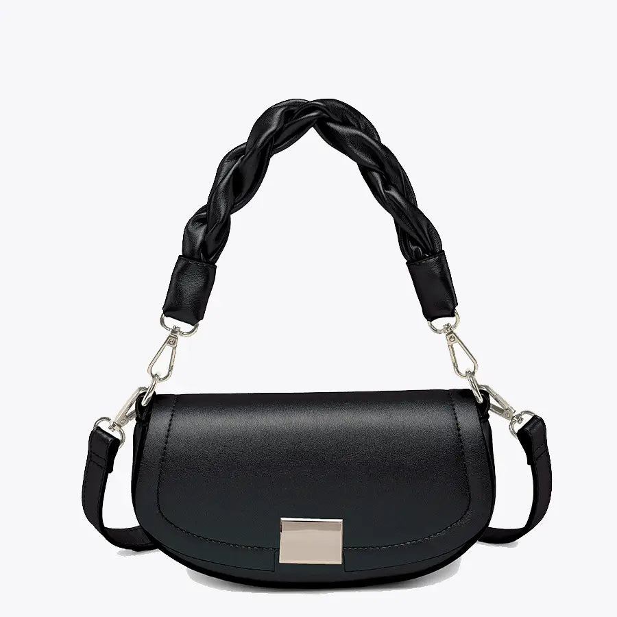 Nylah Flapover Crossbody w/ Woven Strap