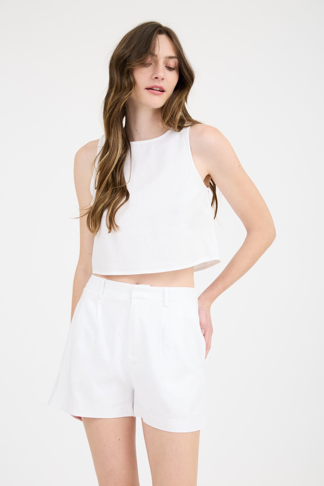 High Waist Pleated Shorts
