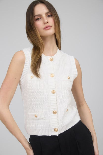 Button Down Knit Top