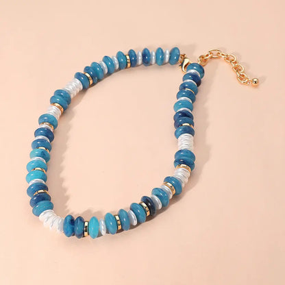 Marbled Round Beaded Necklace