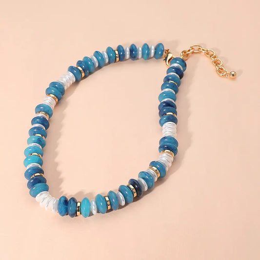 Marbled Round Beaded Necklace