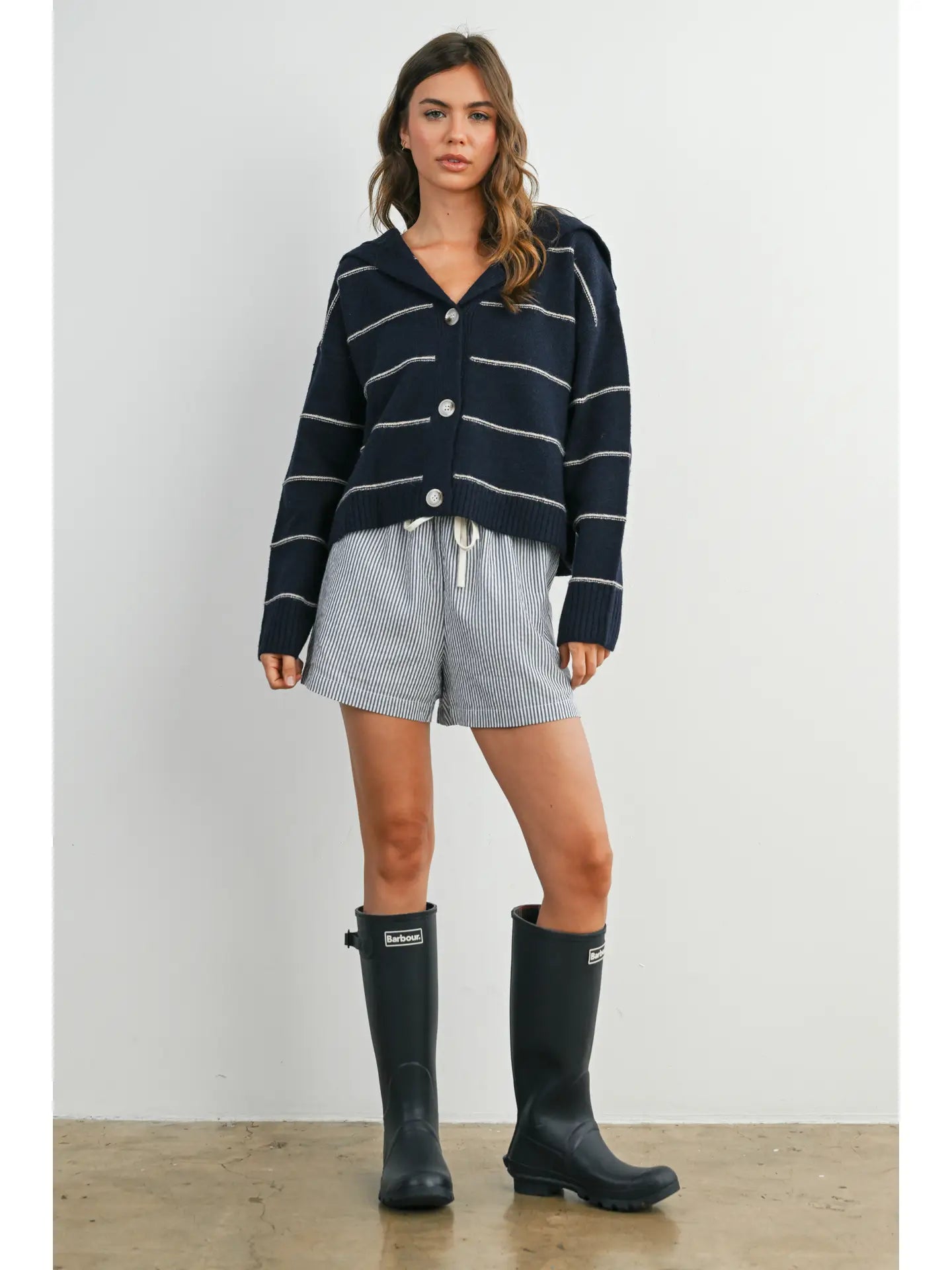 Striped Button Up Cardigan