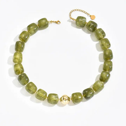Boho Geometric Acrylic Bead Necklace