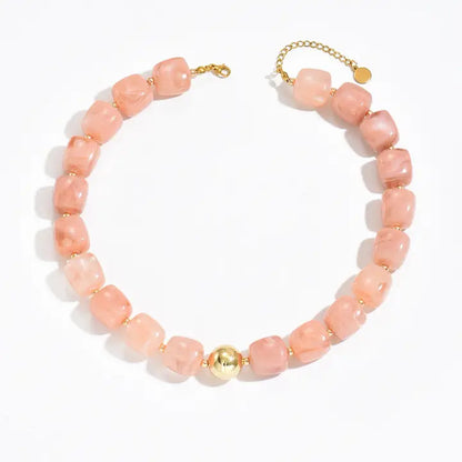 Boho Geometric Acrylic Bead Necklace