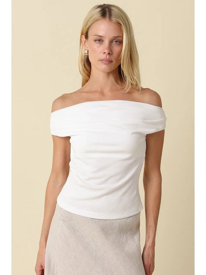Macey Off-Shoulder Fitted Top