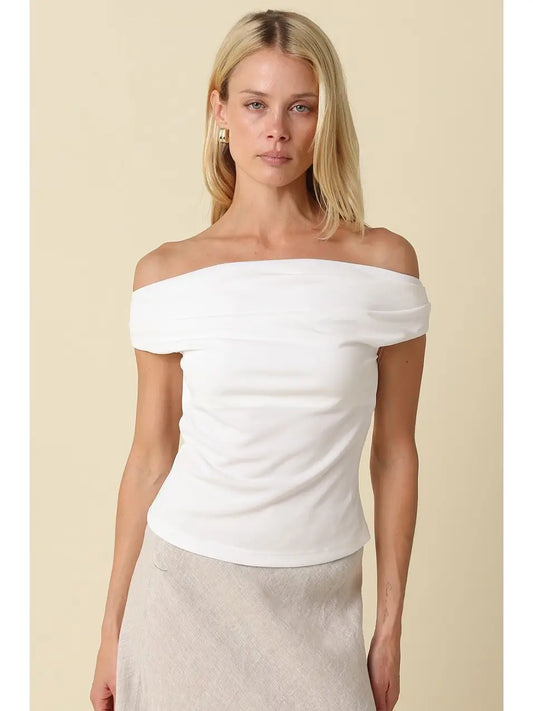 Macey Off-Shoulder Fitted Top