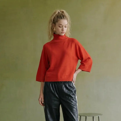 Mock Neck Knit Sweater