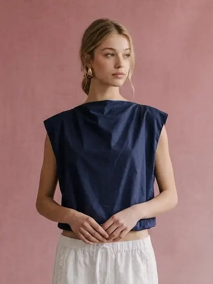Bubble Hem Sleeveless Top