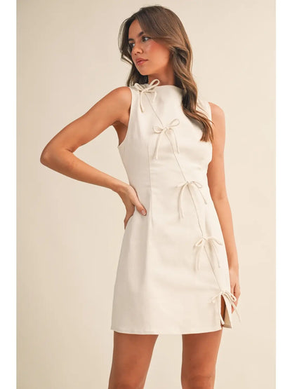 Ribbon Twill Mini Dress
