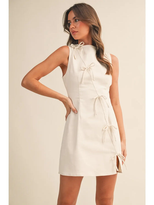 Ribbon Twill Mini Dress