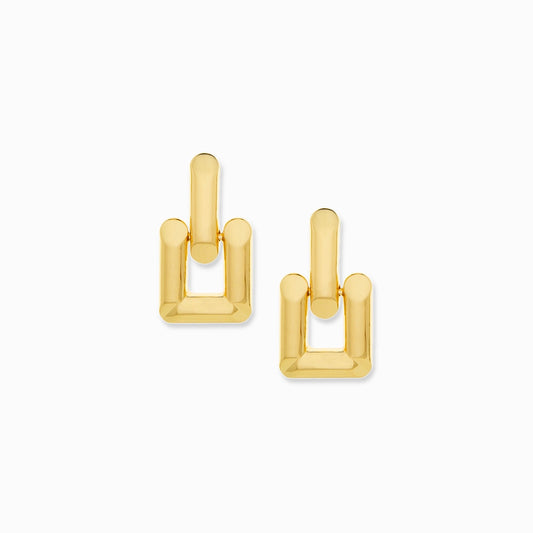 Large Square Link Drop Earring