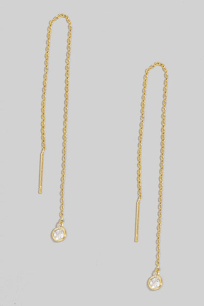 Mini Gem Threader Chain Earrings
