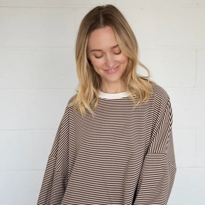 Dani Striped Fleece Top