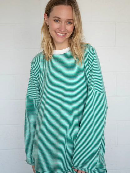 Dani Striped Fleece Top