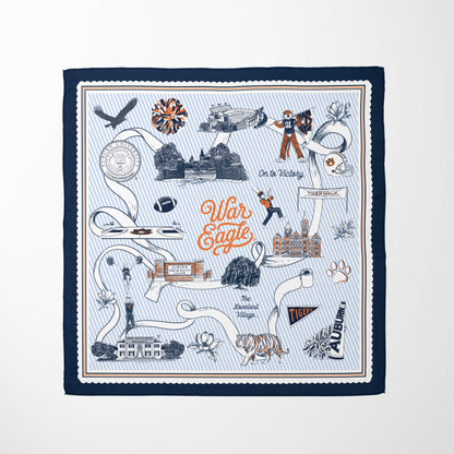 Auburn University Striped Silk Scarf