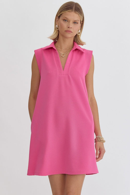 COLLARED MINI DRESS